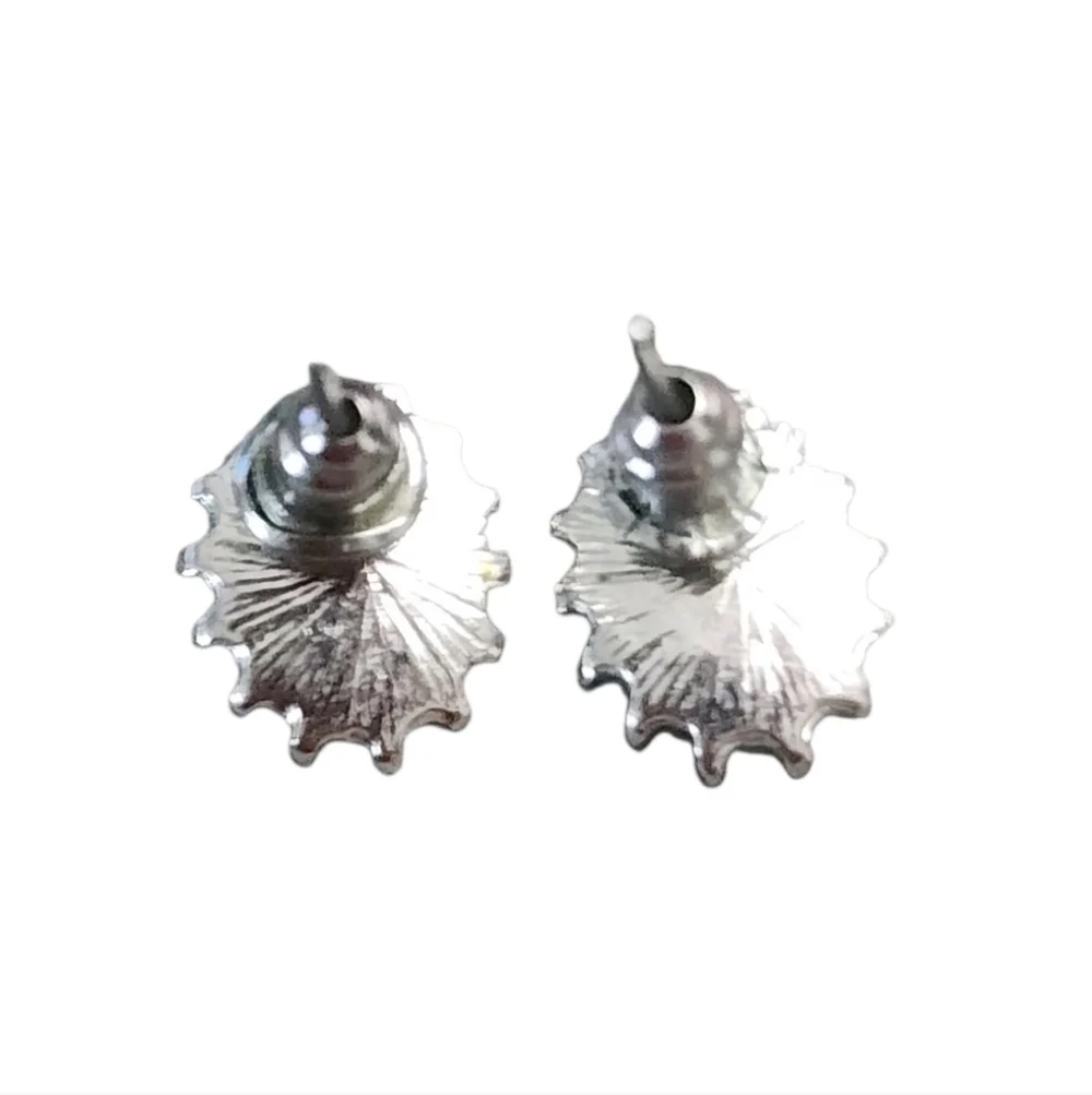 Silvertone Tanzanite Simulated Stud Earrings